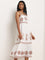 LOV Off-White Embroidered Tiered Cotton Dress