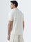 WES Casuals Beige Stripe Design Relaxed-Fit Polo T-Shirt