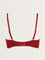 Superstar Red Waffle-Textured Padded Cotton Bra