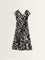 LOV Black Abstract Printed Tiered Dress