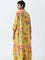 Utsa Yellow Floral Printed A-Line Kurta