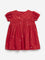 HOP Baby Red Hearts Embroidered Empire Line Cotton Dress