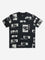 Y&F Kids Black Anime Printed Cotton T-Shirt