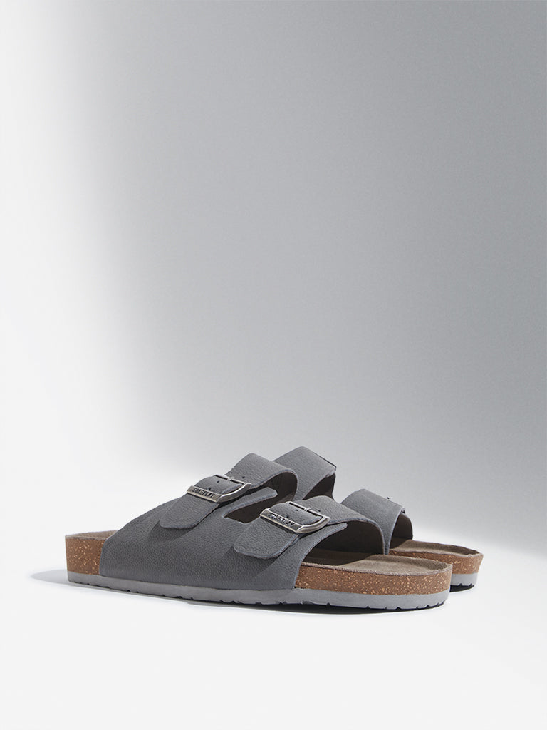 SOLEPLAY Grey Dual Strap Slip-On Sandals