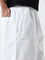 Nuon White Relaxed-Fit Mid-Rise Cotton Blend Shorts