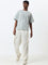 Nuon Off-White Relaxed-Fit Mid-Rise Trousers