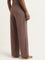 Superstar Brown Solid High-Rise Cotton Blend Pants