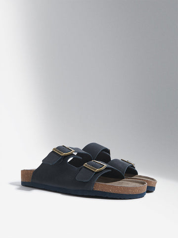 SOLEPLAY Navy Dual-Strap Slip-On Sandals