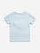 HOP Kids Light Blue Crown Applique-Detailed Cotton T-Shirt