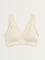 Superstar Off-White Textured Plunge Bra