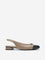 LUNA BLU Taupe Bow Detailed Slingback Ballerina