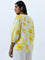 Gia Yellow Floral Printed Cotton Blend Blouse