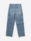 Y&F Kids Blue Cargo-Style Relaxed - Fit Mid - Rise Jeans