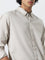 Nuon Beige Solid Slim Fit Cotton Shirt