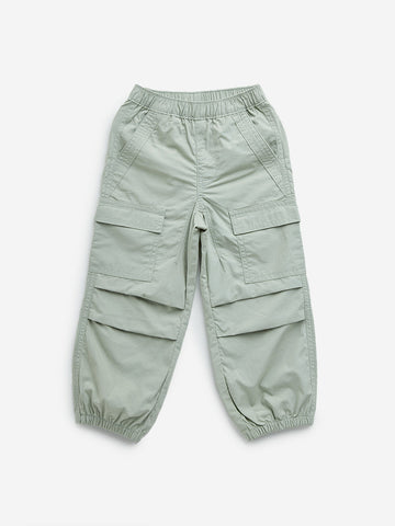 HOP Kids Sage Cargo-Style Mid-Rise Cotton Joggers