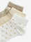 Y&F Kids Beige Star Printed Socks - Pack of 3