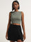 Nuon Olive Crop Top