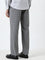 WES Formals Grey Checkered Mid-Rise Relaxed-Fit Trousers