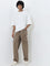 Nuon Taupe Cargo-Style Relaxed - Fit Mid - Rise Jeans