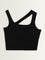 Studiofit Black Cut-Out Design Cotton Blend Crop Top