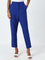 Wardrobe Blue Solid High-Rise Trousers