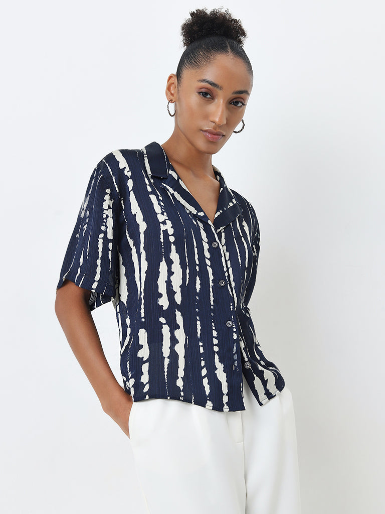 Wardrobe Navy Printed Top