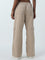 Nuon Beige Straight - Fit Cargo-Style Mid - Rise Jeans