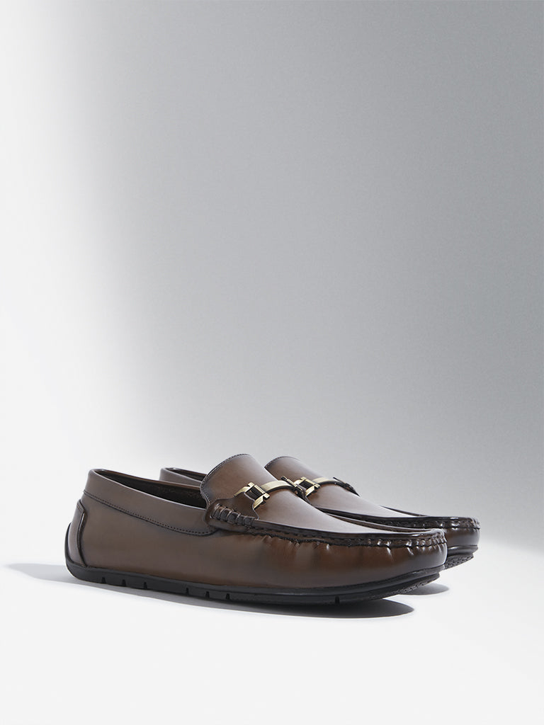 SOLEPLAY Dark Tan Metal-Detailed Loafers