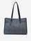 LOV Navy Knit Textured Tote Bag