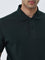 WES Casuals Dark Green Slim-Fit Cotton Blend Polo T-Shirt