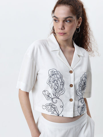 Bombay Paisley Ivory Embroidered Shirt