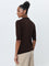 Wardrobe Dark Brown Knit-Textured Top