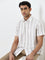 WES Casuals Beige Striped Relaxed-Fit Cotton Shirt