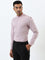 WES Formals Pink Solid Ultra-Slim Fit Cotton Blend Shirt