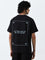 Studiofit Black Text Design Relaxed-Fit Cotton T-Shirt