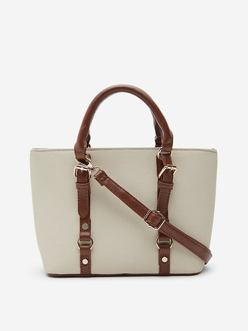 Westside Accessories Beige Textured Tote Bag