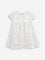 HOP Kids Off-White Lace Embroidered Tiered Dress