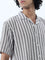 ETA Brown Vertical Stripes Relaxed-Fit Cotton Shirt