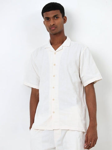 ETA Off-White Self-Striped Relaxed-Fit Cotton Shirt