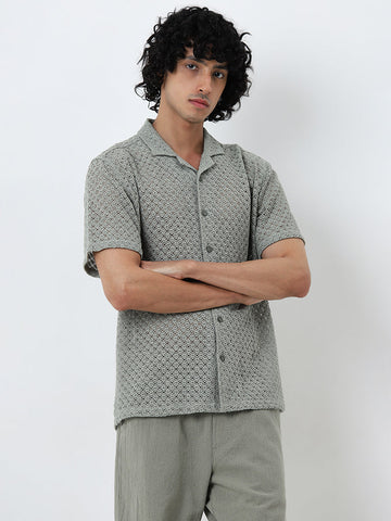 ETA Sage Knitted Relaxed-Fit Cotton Shirt