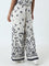 LOV Off-White Foliage Design High-Rise Pants