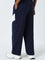 Studiofit Navy High-Rise Cotton Track Pants