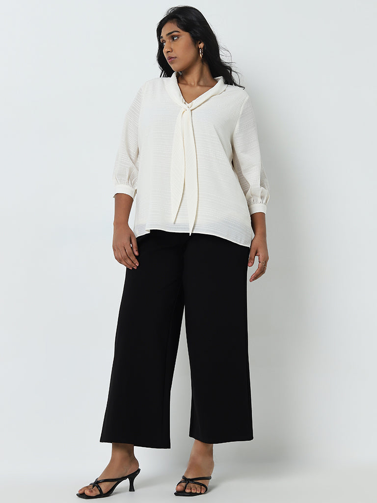 Gia Black Solid High-Rise Pants