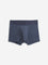 WES Lounge Blue Solid Cotton Blend Trunks - Pack of 3