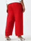 Gia Red Solid High-Rise Pants