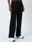 Studiofit Black High-Rise Cotton Blend Track Pants