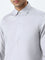 WES Formals Grey Solid Slim-Fit Cotton Blend Shirt