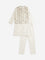 Utsa Kids Ivory Floral Design Jacket, Kurta and Pants Set (8-14 years)