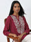 Utsa Maroon Paisley Embroidered High-Low Kurti