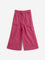 Utsa Kids Dark Pink Solid Mid-Rise Cotton Palazzos (2-8 years)